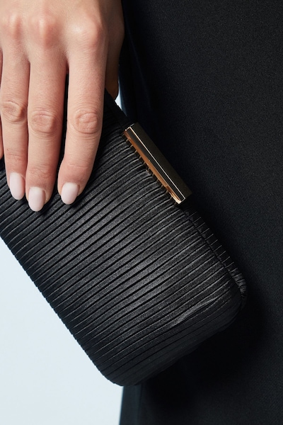 Coast Brooke Satin Clutch Bag Black