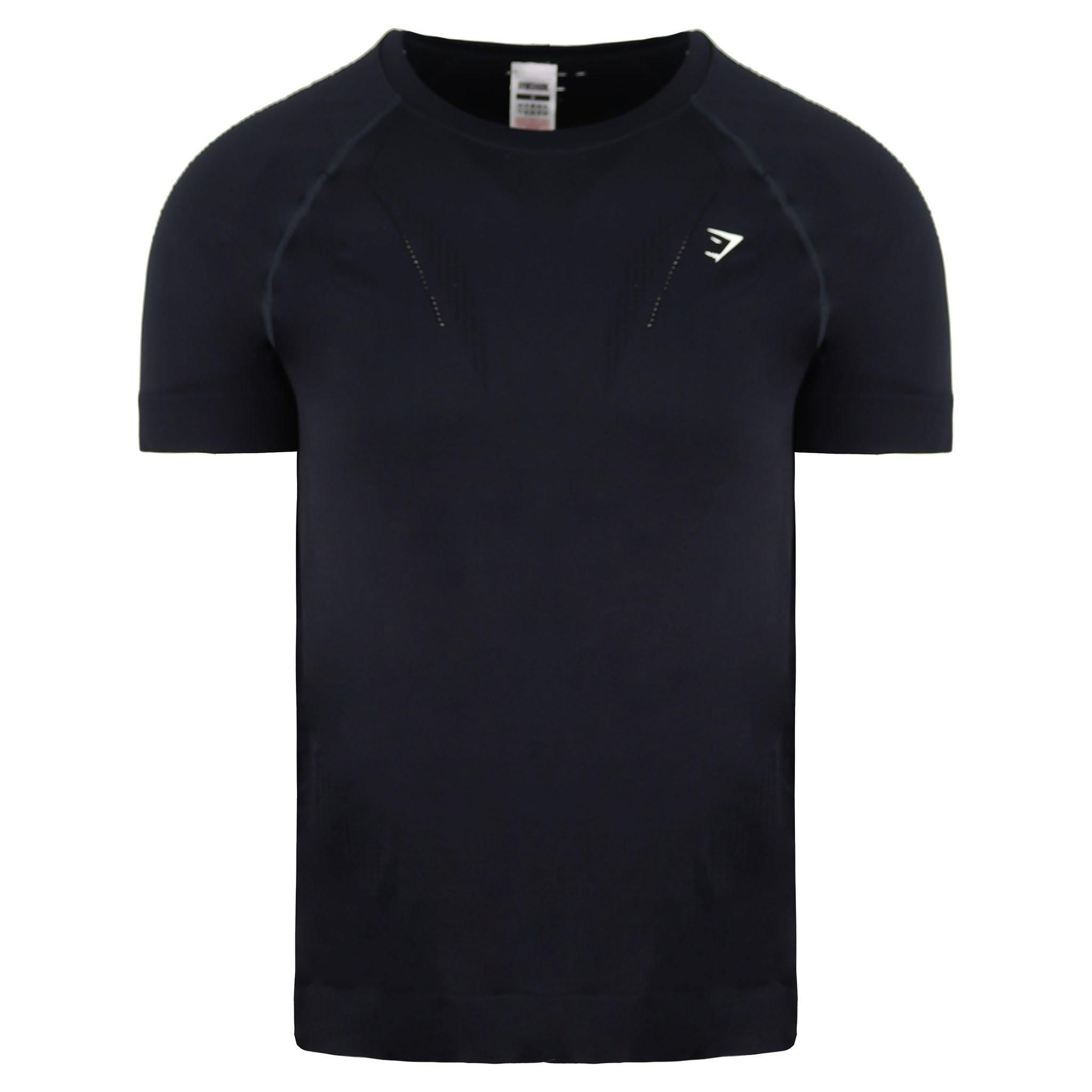 Gymshark Crew Neck Short Sleeve Black Energy+ Seamless T-Shirt image 1