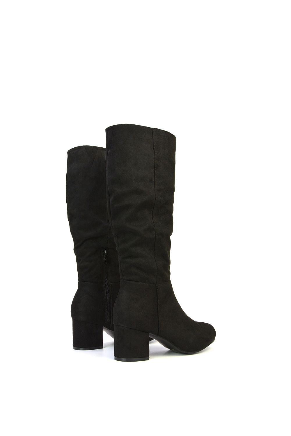 XY London 'Jackie' Ruched Mid Block High Heel Knee High Boots image 5