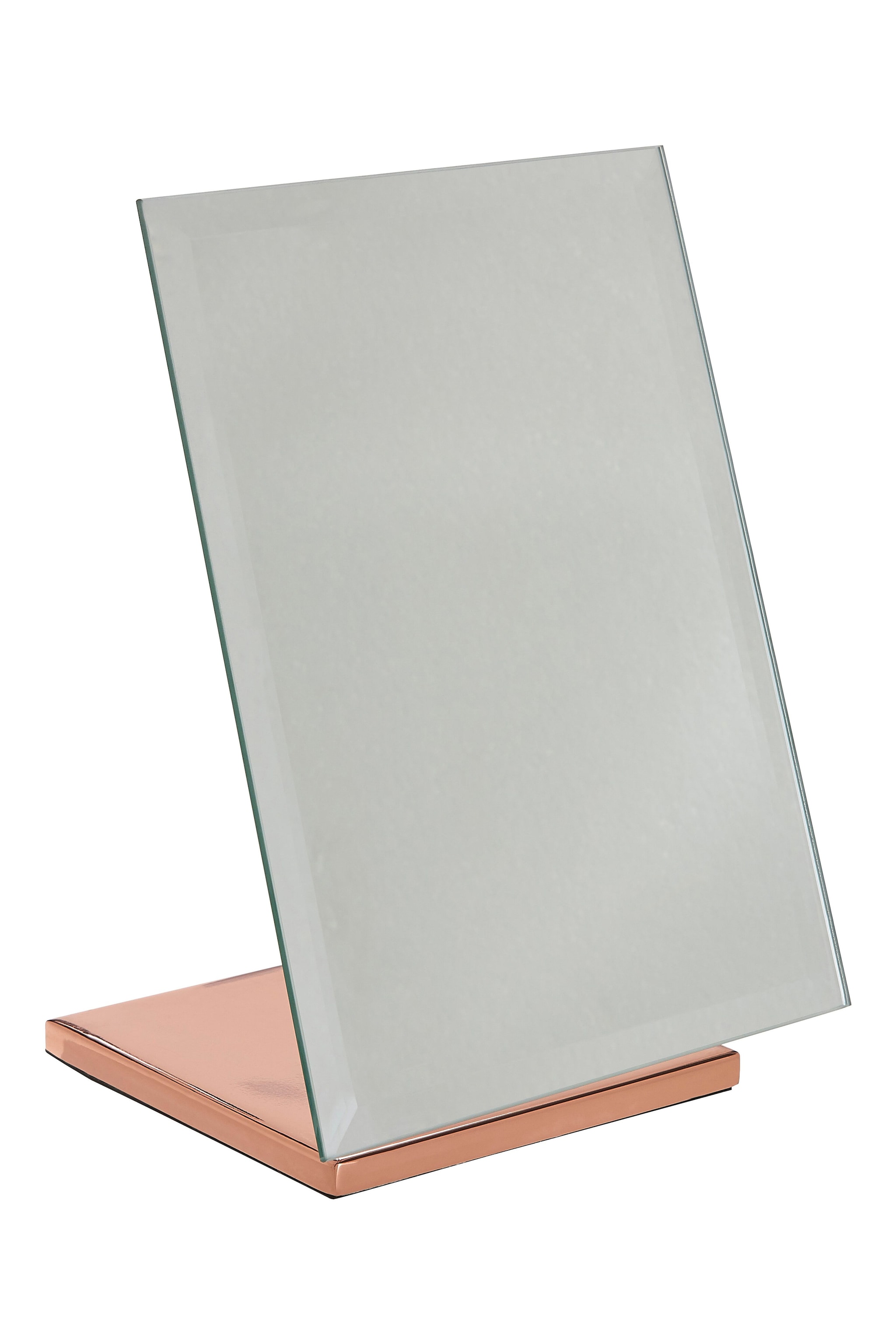 Orsina Bevelled Glass Rose Gold Table Mirror, Iron Mirror,  Small Table Mirror, Shaving Mirror For Daily Grooming image 2
