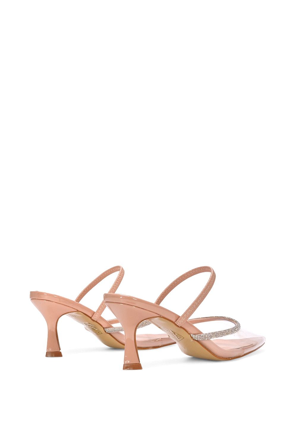 XY London 'Carlene' Diamante Trim Pointed Toe Mid Stiletto Heel Court Heels image 4