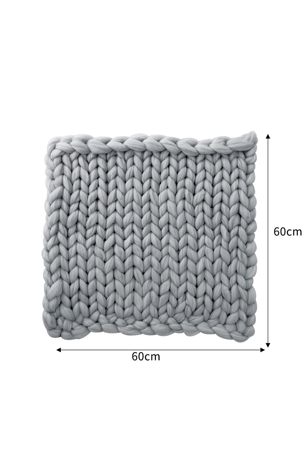 Living and Home 60cm L x 60cm W Office Chunky Knitted Cover Leg Blanket Sofa Chair Decor Throw Blanket, Grey image 6