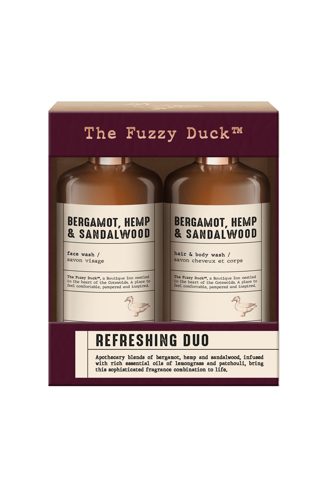 Baylis & Harding The Fuzzy Duck Bergamot, Hemp & Sandalwood Men's Refreshing Duo Gift Set Multi image 1