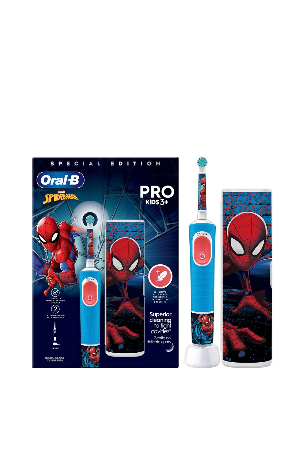Oral B Kids Spiderman Vitality Pro Toothbrush+Case Multi image 1