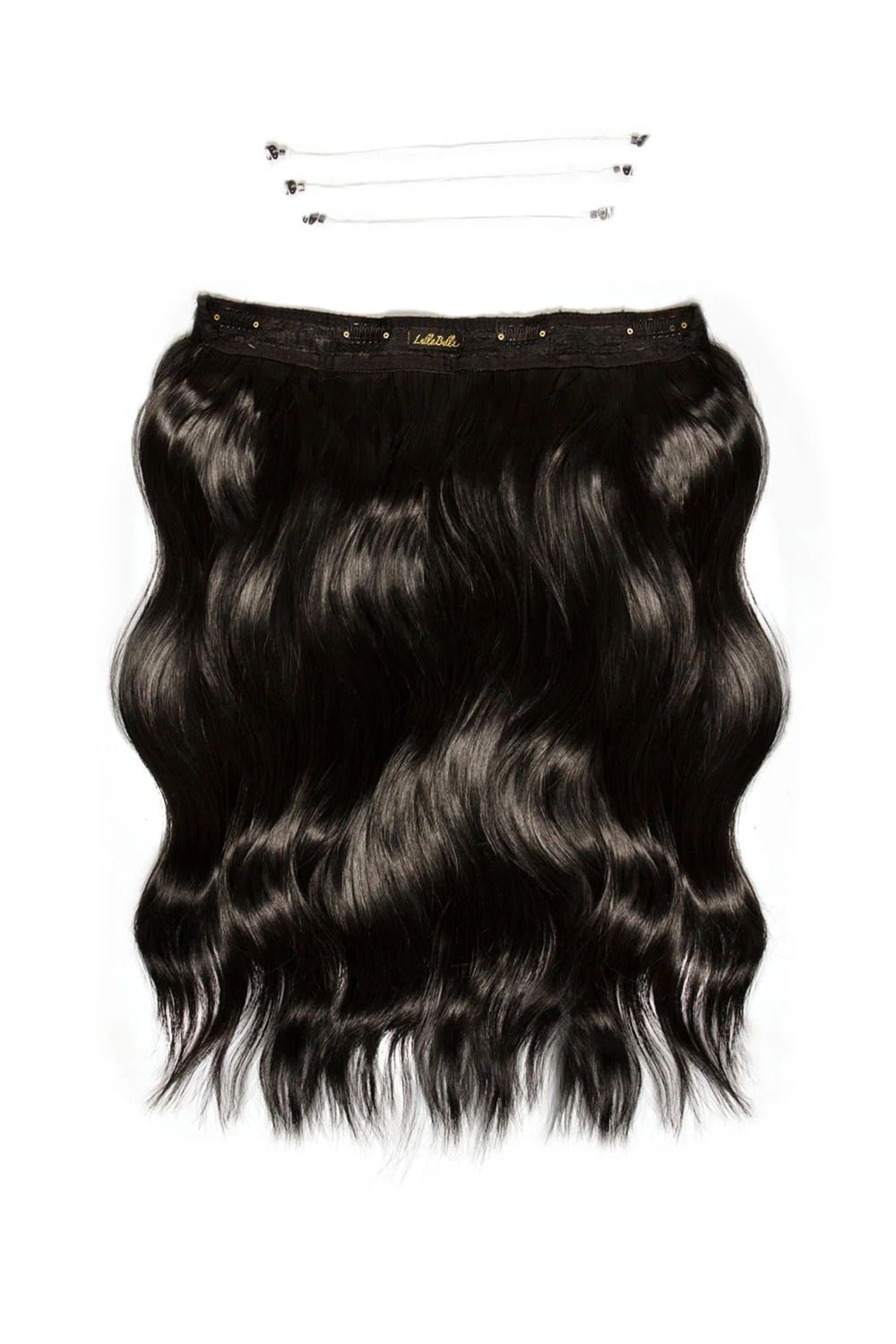 Lullabellz 18" 1 Piece Halo Brushed Out Hidden Wave Extensions Natural Black