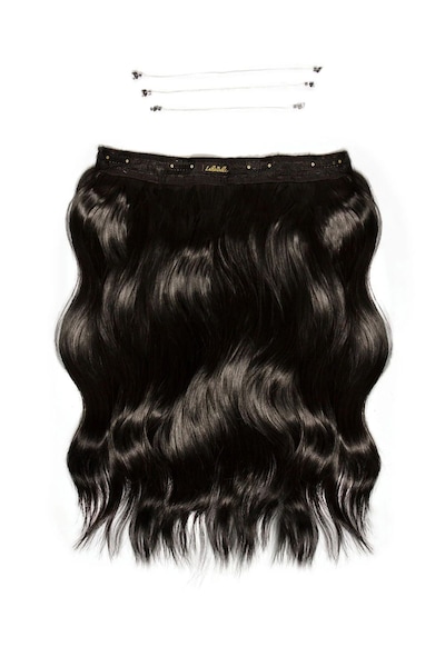 Lullabellz 18" 1 Piece Halo Brushed Out Hidden Wave Extensions Natural Black