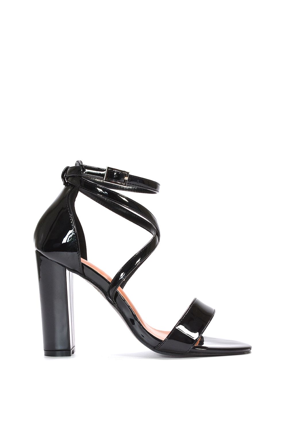 XY London 'Briella' Strappy High Block Heel Sandals image 1