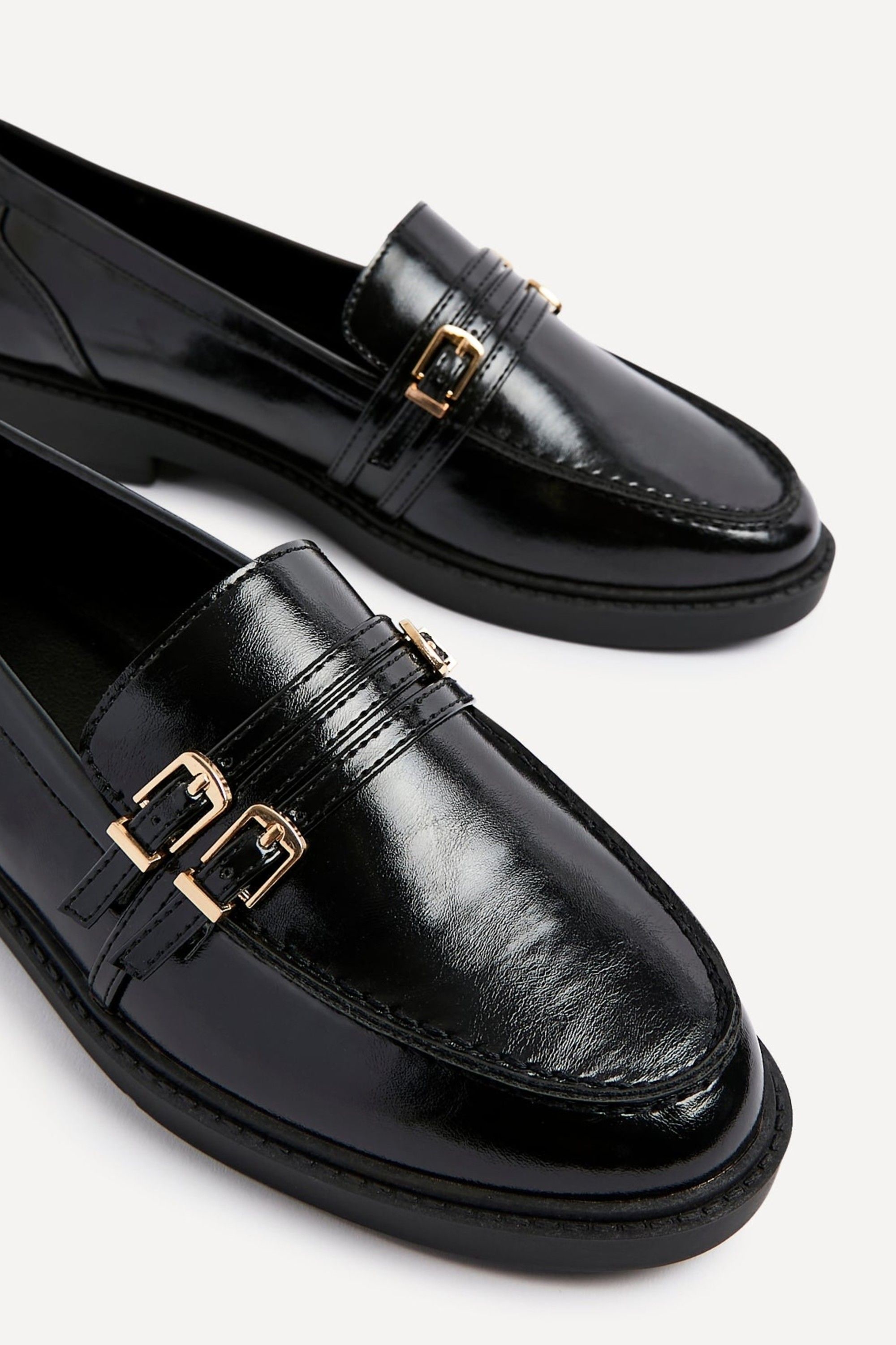 Linzi Portland Black Faux Leather Loafer image 4