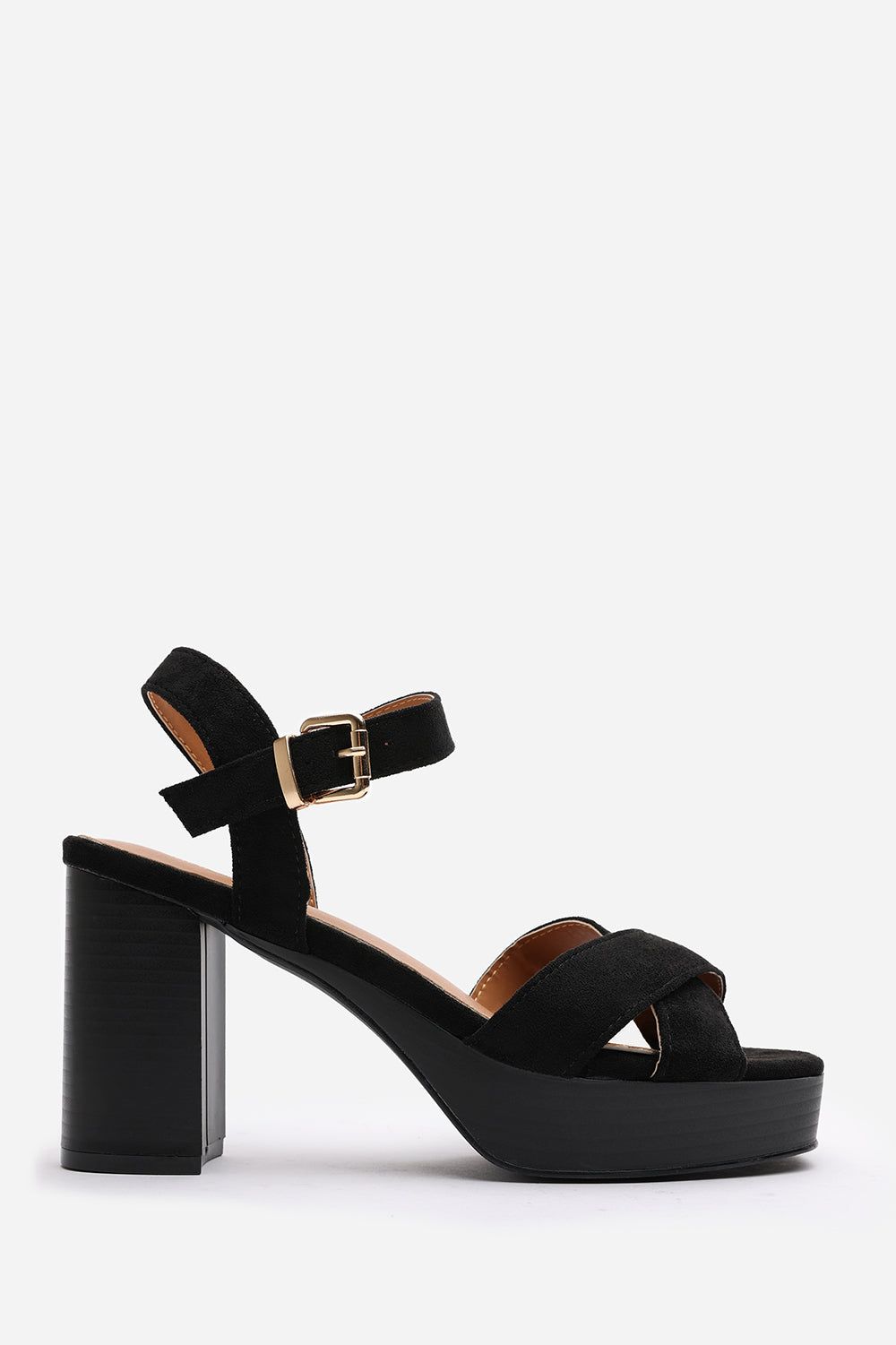 Where's That From 'Yvette' Suede Cross Over Platform Sandals With Buckle Strap image 2