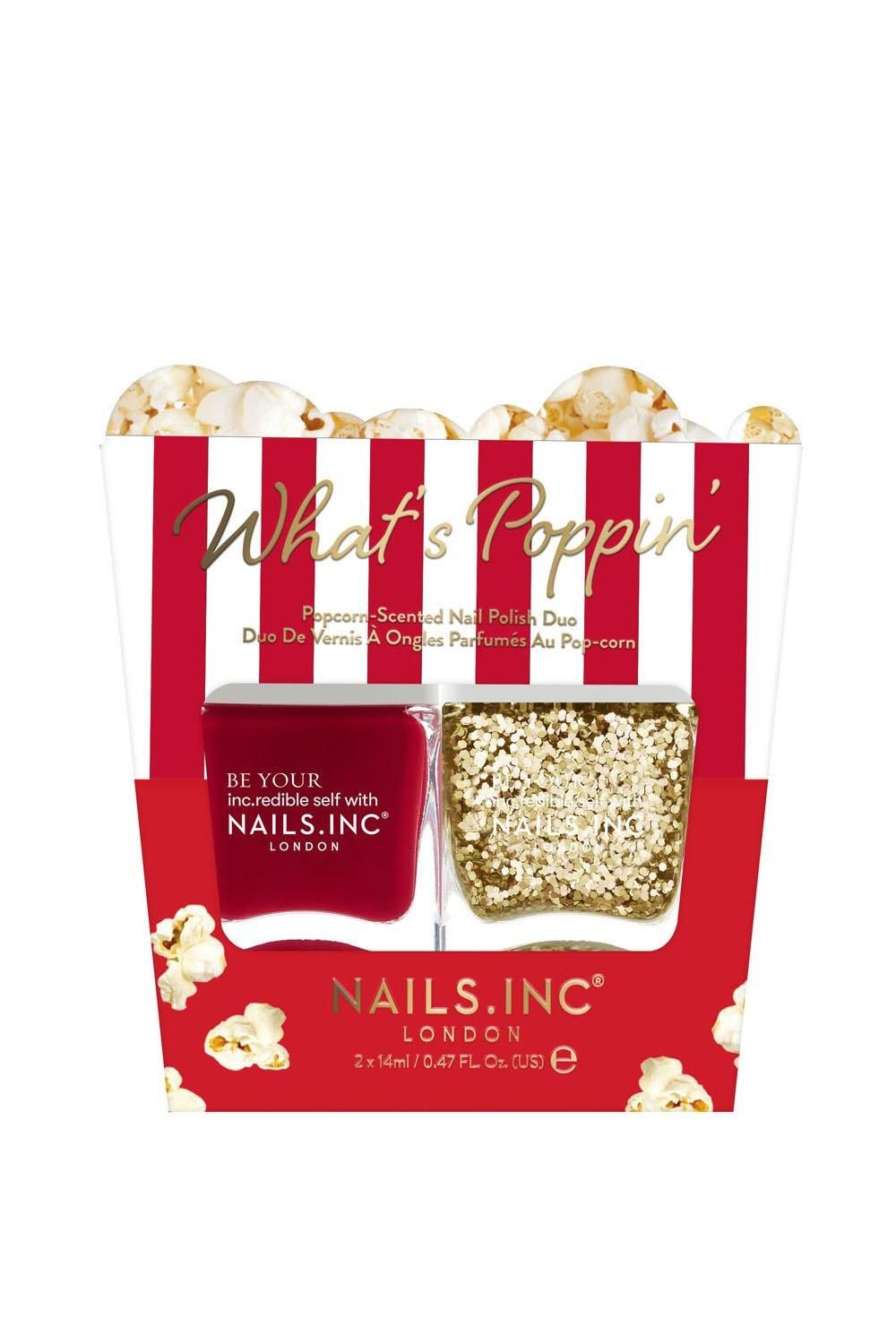 Nails Inc What's Poppin' Popcorn Scented Nail Polish Duo Multi image 1