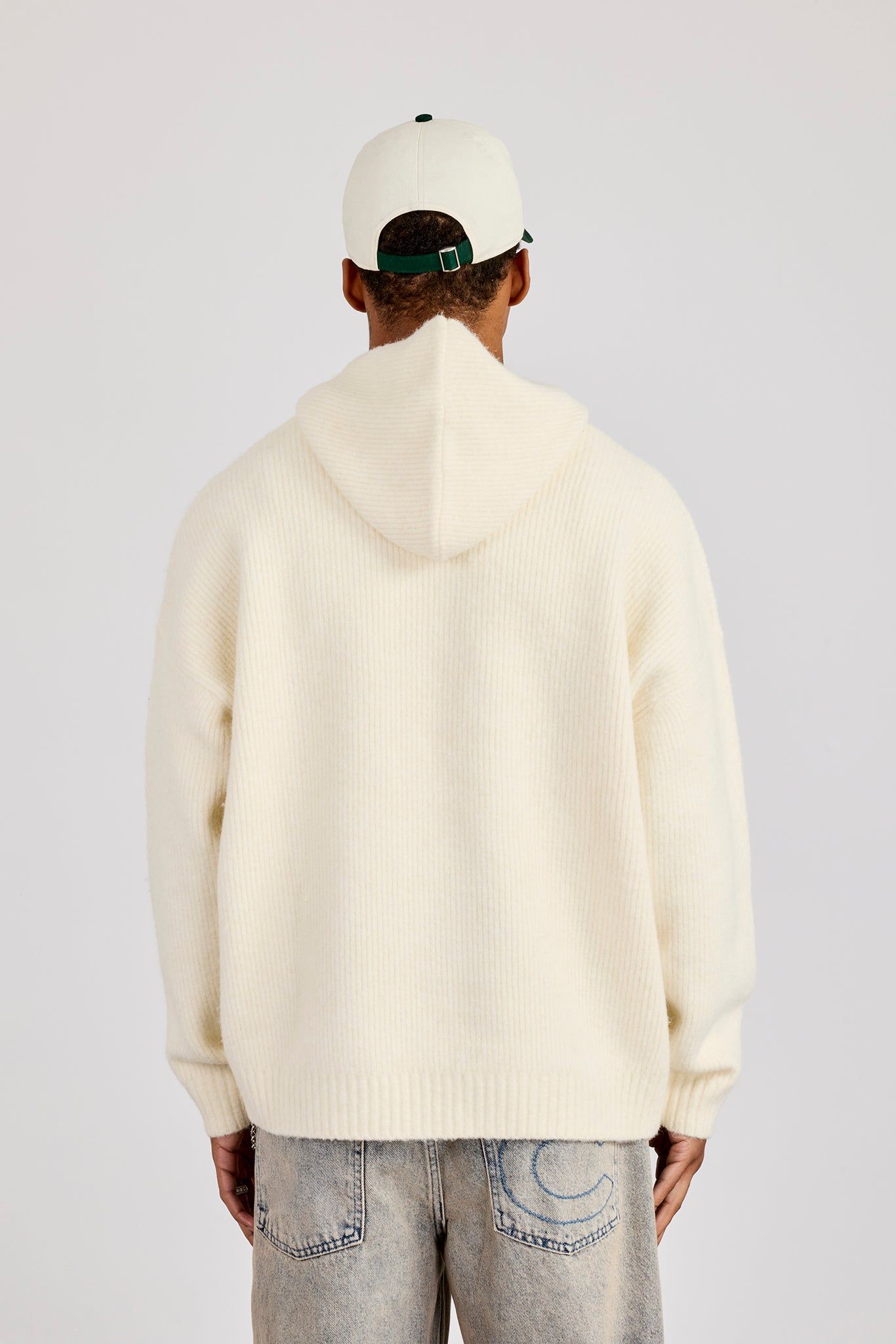 Cernucci Rib Knitted Hoodie - Off White image 4