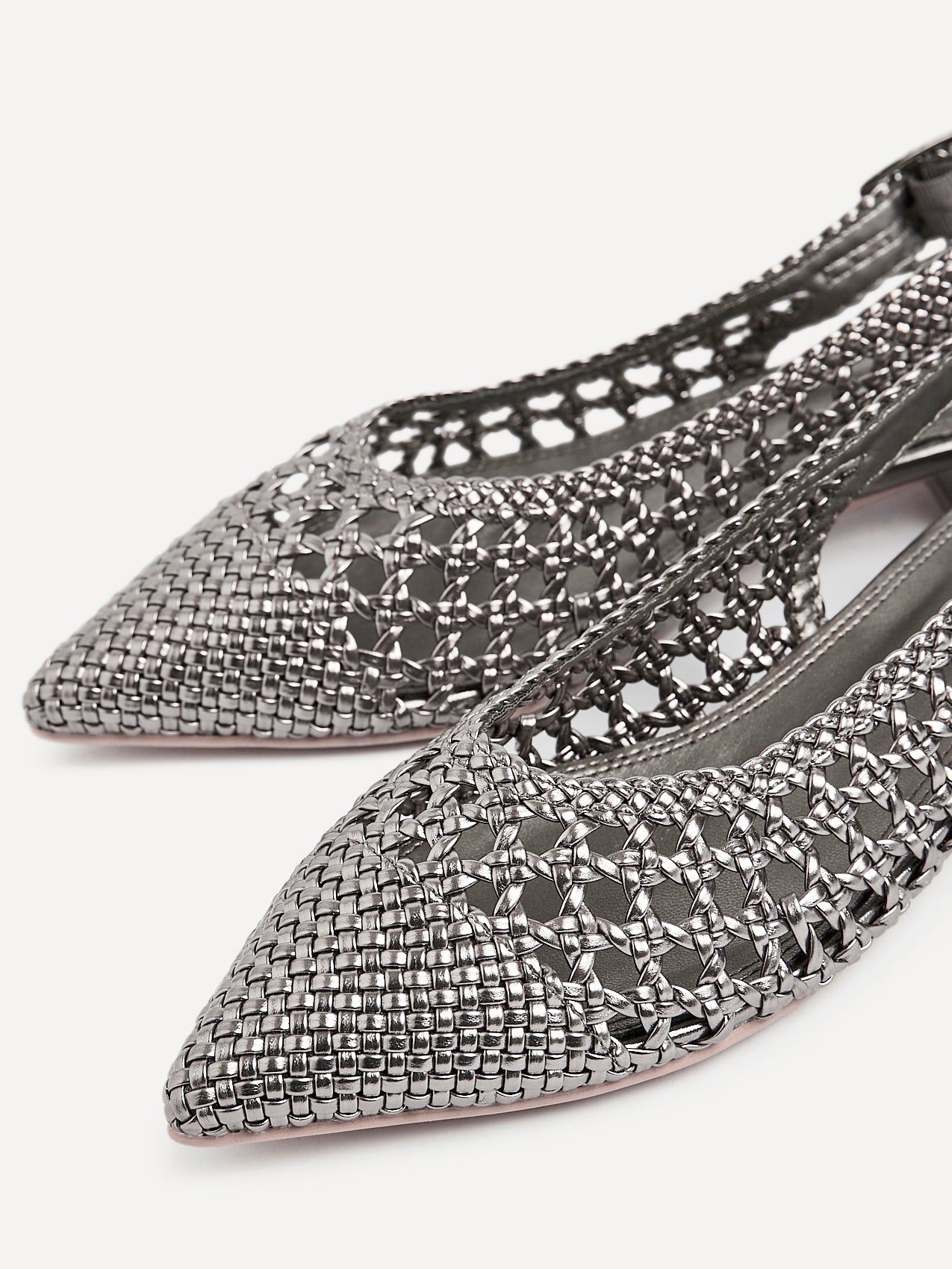 Linzi Carolina Pewter Faux Leather Woven Ballet Flats image 4