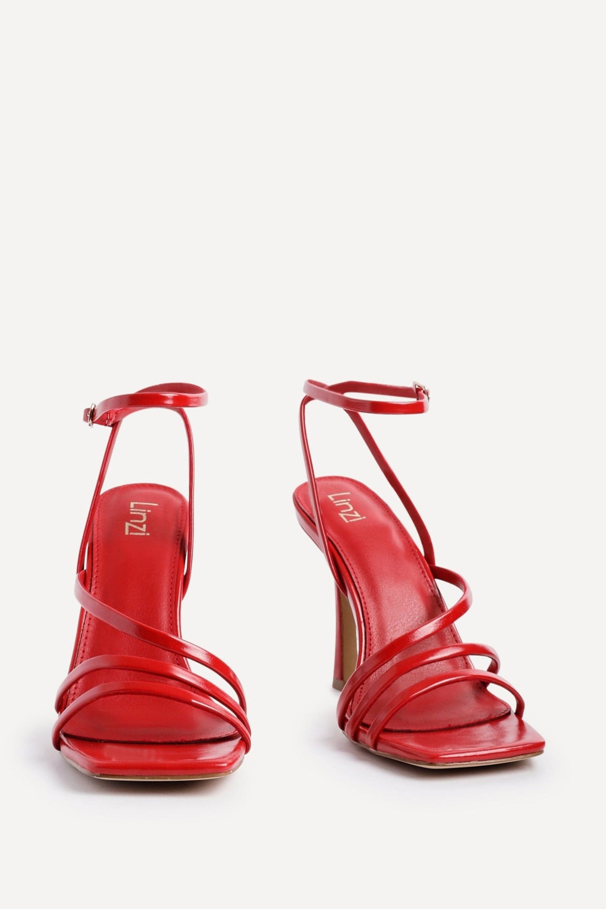 Linzi Scarlett Red Faux Leather Strappy Heel Sandal image 3