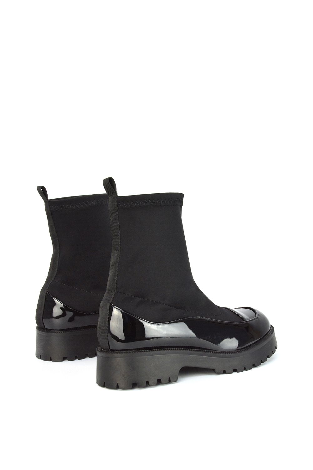 XY London 'Kerry' Sock Ankle Boots Flat Biker Booties image 5