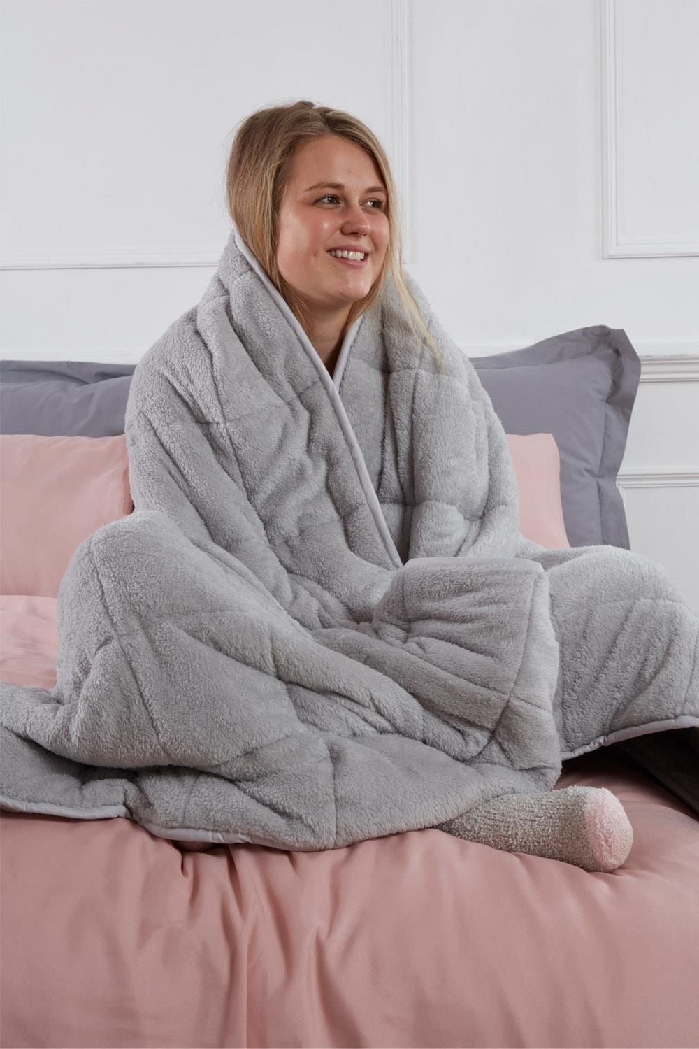 OHS Teddy Fleece Sensory Sleep Therapy Weighted Blanket  125 x 150 cm 4kg image 1