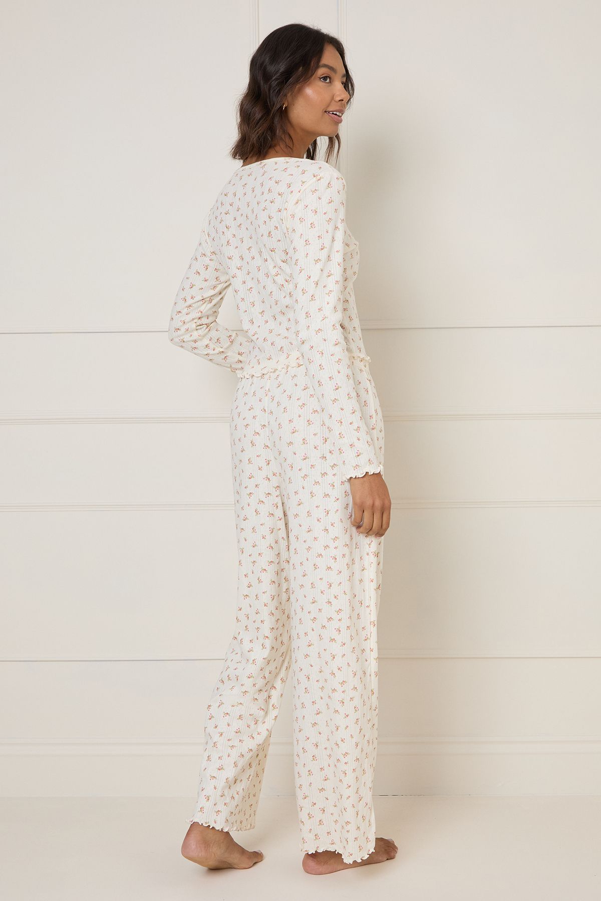 Oasis Floral Pointelle Jersey Pyjama Set Floral image 3