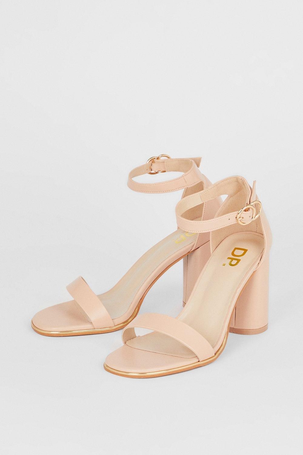 Dorothy Perkins Wide Fit Sweetie Block Heel Sandals Blush image 3