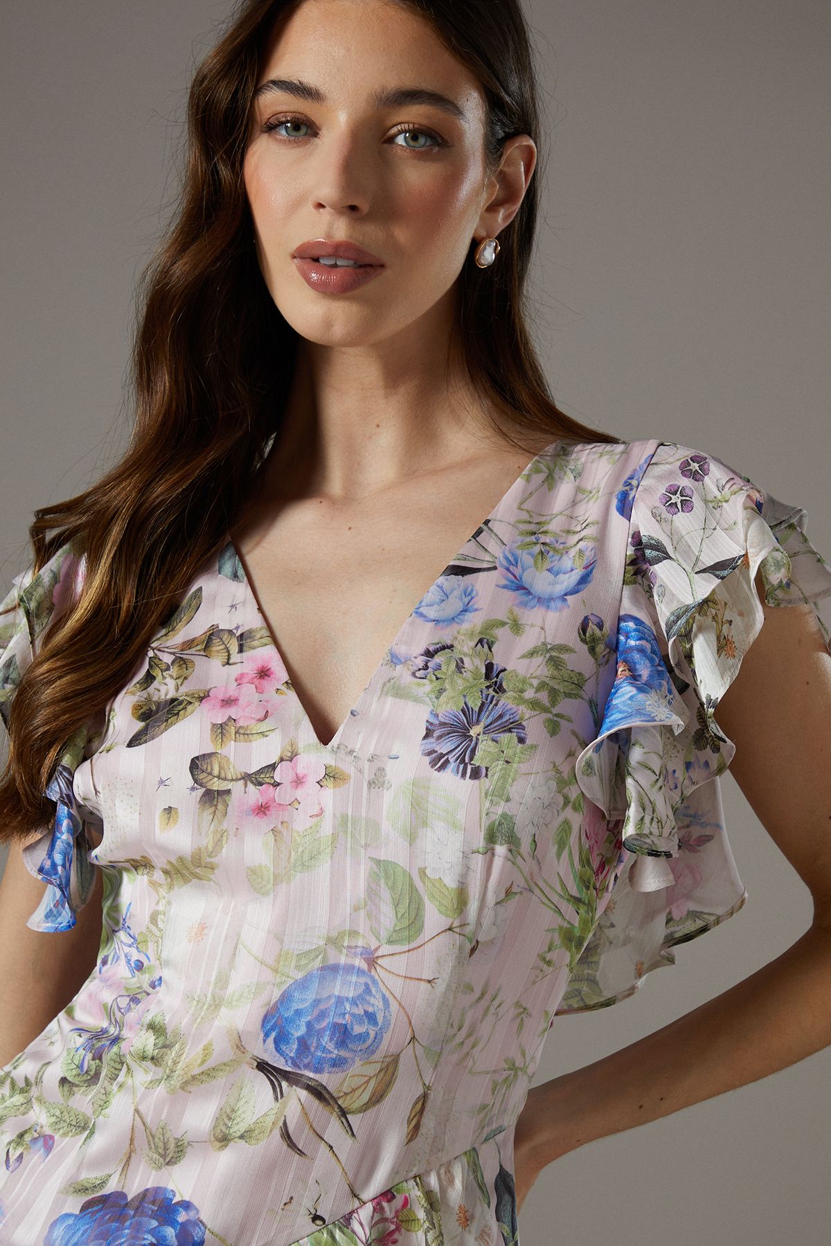 Coast Floral Frill Detail Fitted Maxi Dress Multi image 2