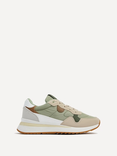 Linzi Clapham Khaki Two-Tone Wedged Trainer