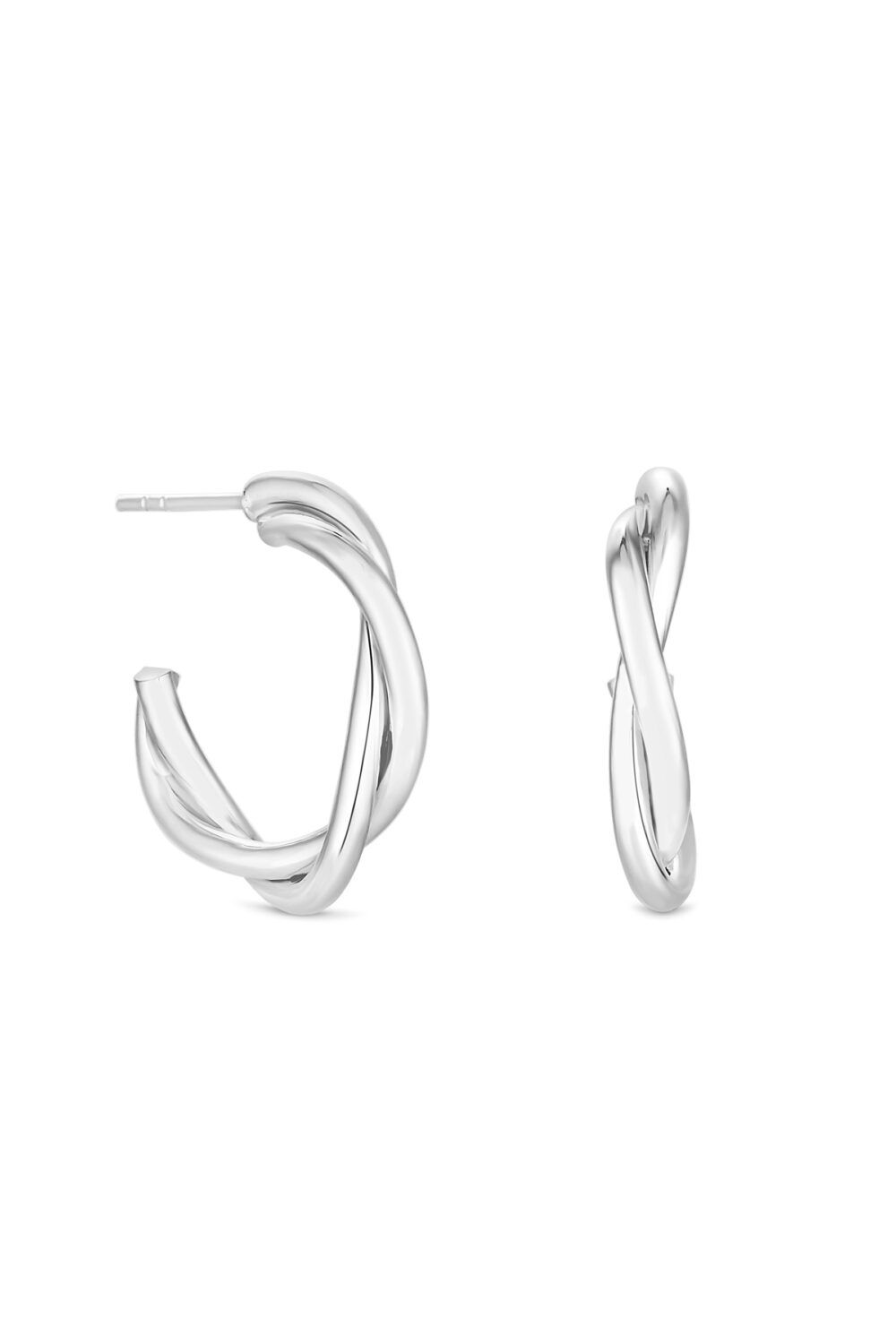 Jon Richard Silver Plated Twist Hoop Earrings image 1
