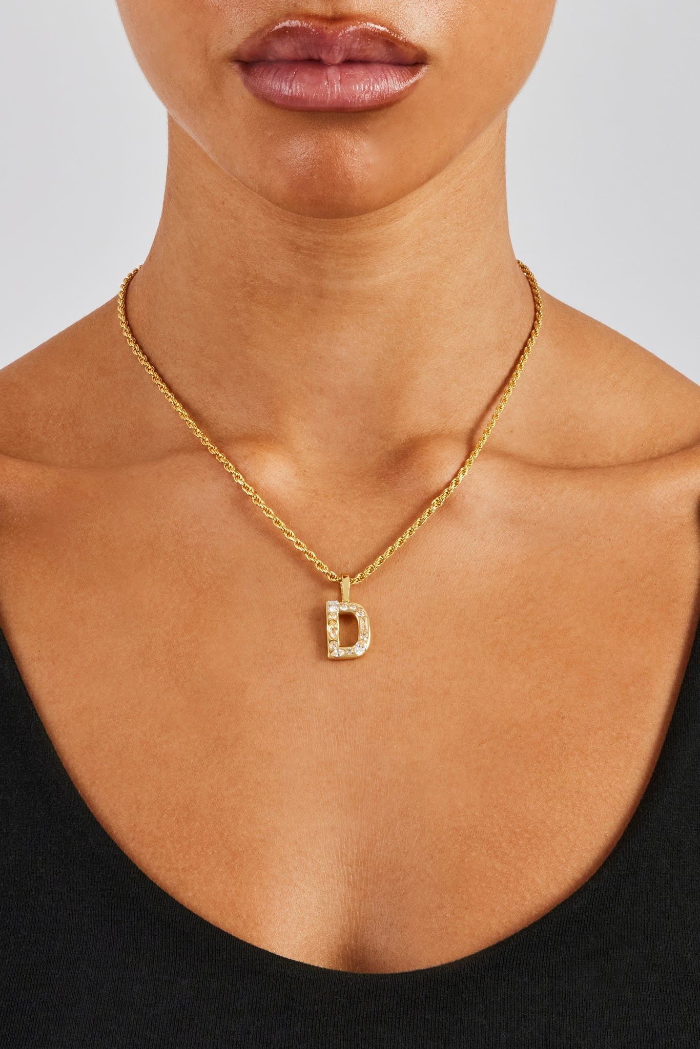 Cernucci Iced Mixed Stone Letter Pendant - 25mm image 4