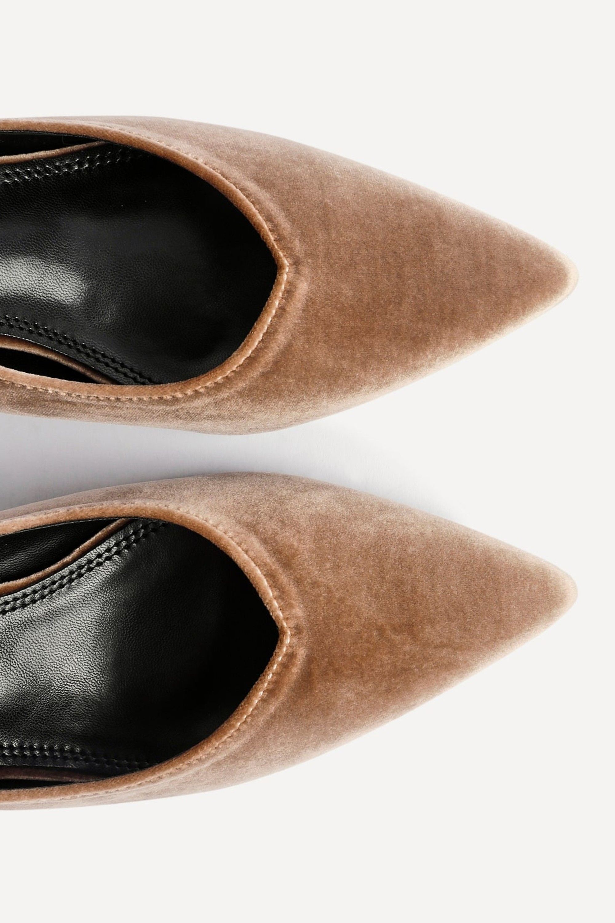 Linzi Finesse Mocha Velvet Pointed Slingback Stiletto Court Heels image 5