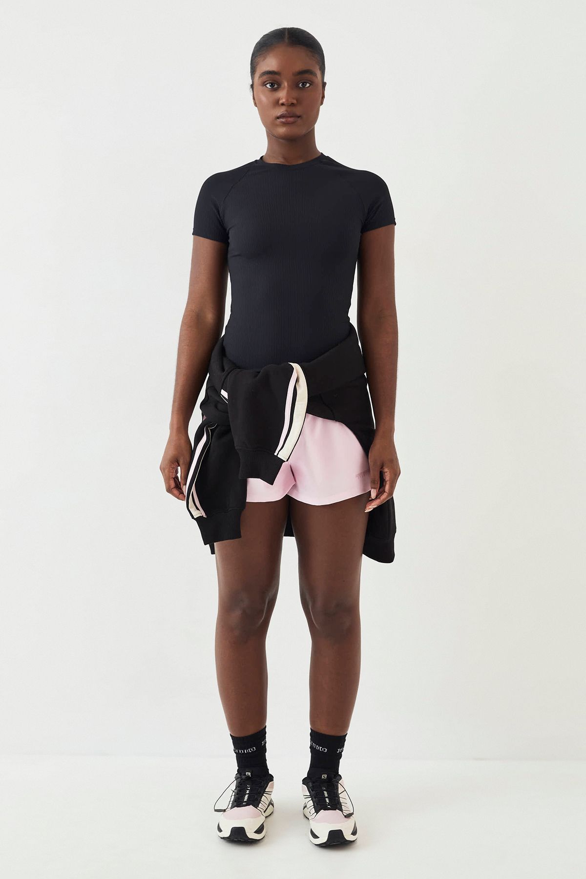 DSGN Studio DSGN Studio Ultra Sculpt Rib Short Sleeve Top Black image 5