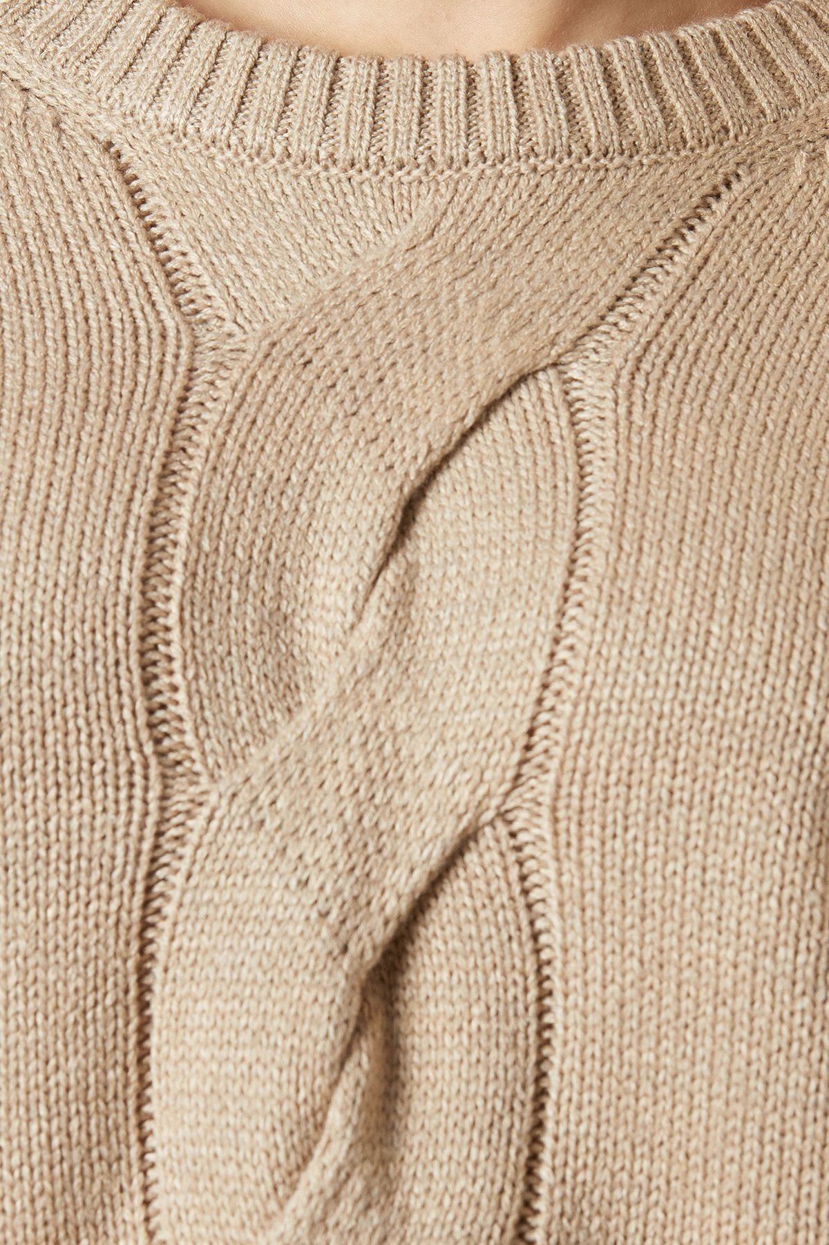 Dorothy Perkins Centre Front Cable Design Crew Neck Jumper Oatmeal image 5