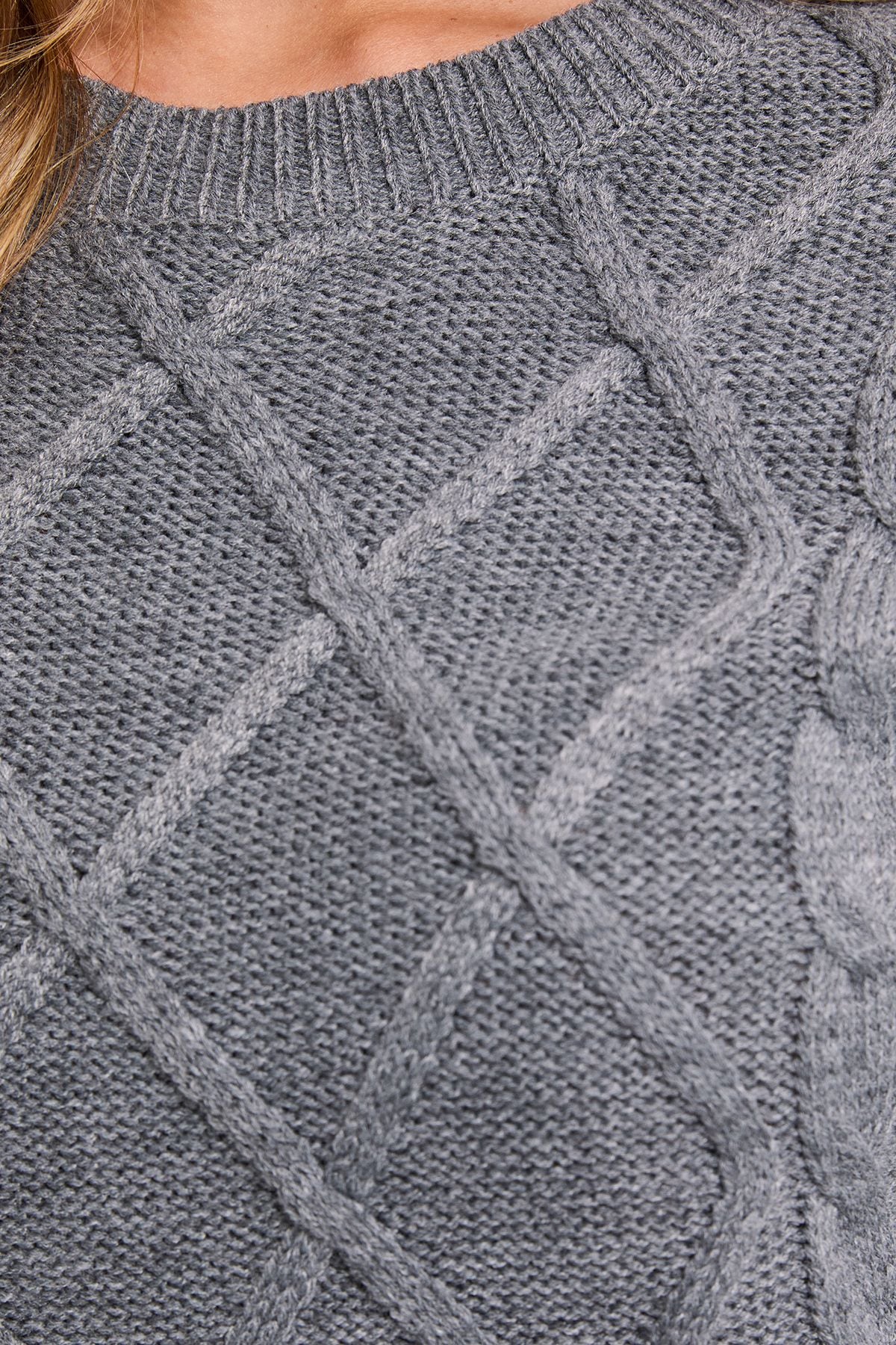 Dorothy Perkins Cable Detail Midi Dress Grey Marl image 5