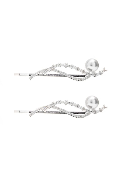 Jon Richard Bridal Cubic Zirconia And Pearl Hair Slides
