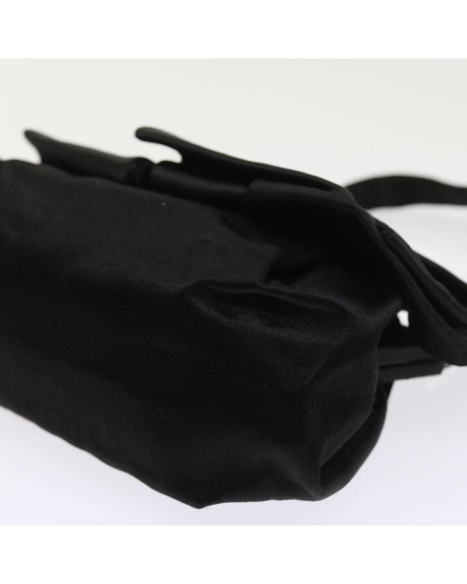 Valentino Preloved Bow Detail Handbag Black Satin Wo image 9