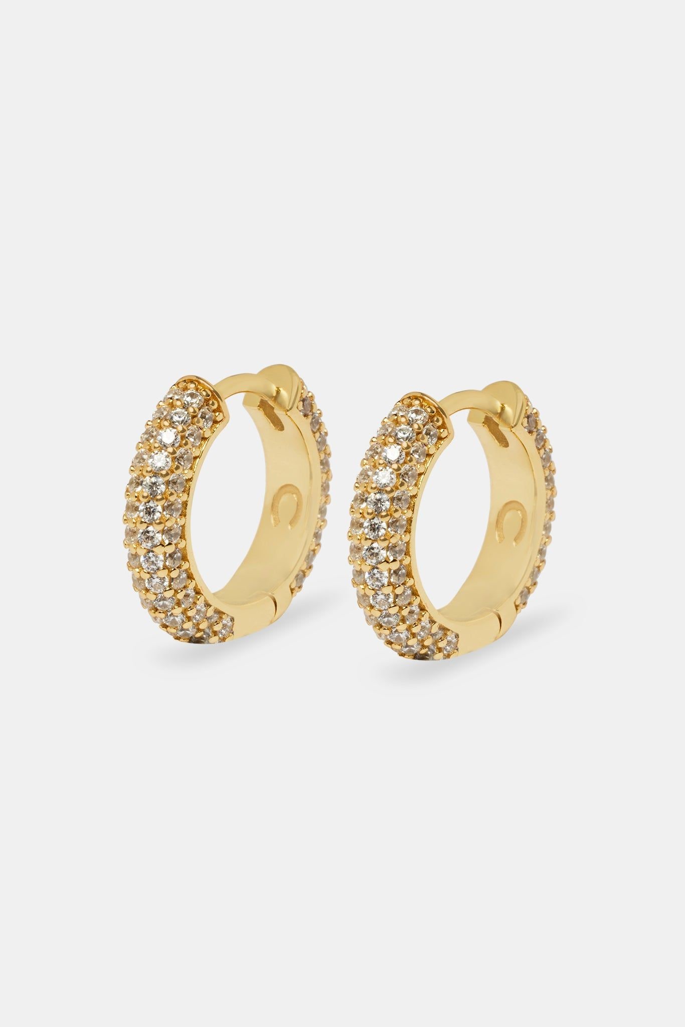 Cernucci Iced Hoop Earrings - Gold 15mm image 1