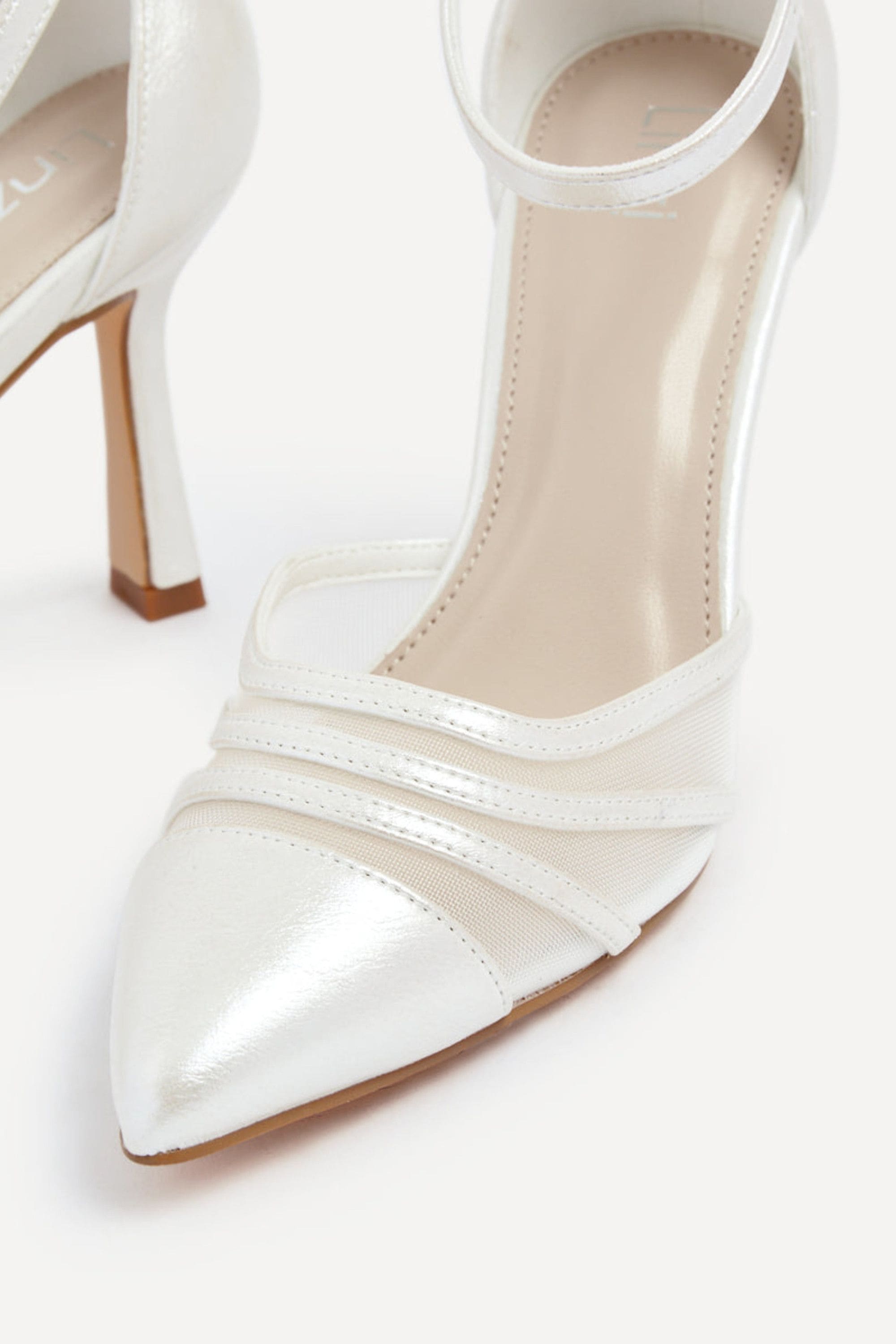 Linzi Rosalind Ivory Satin Mesh Court Heel image 4