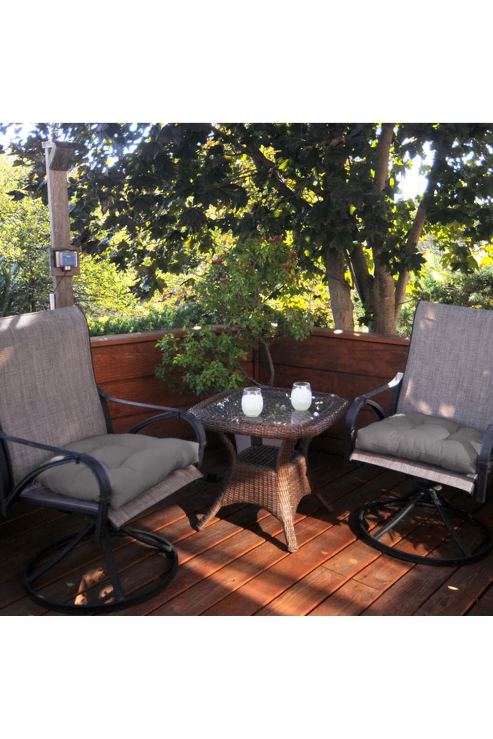 Living and Home 2Pcs Outdoor Comfortable Tufted Chair Cushion image 2