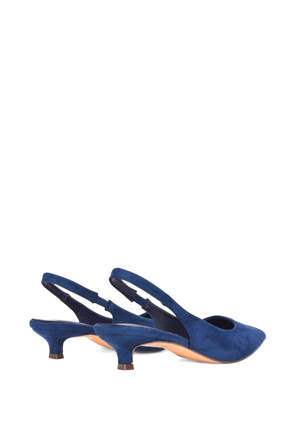 XY London 'Leila' Pointed Toe Low Kitten Heel Slingback Court Shoes image 3