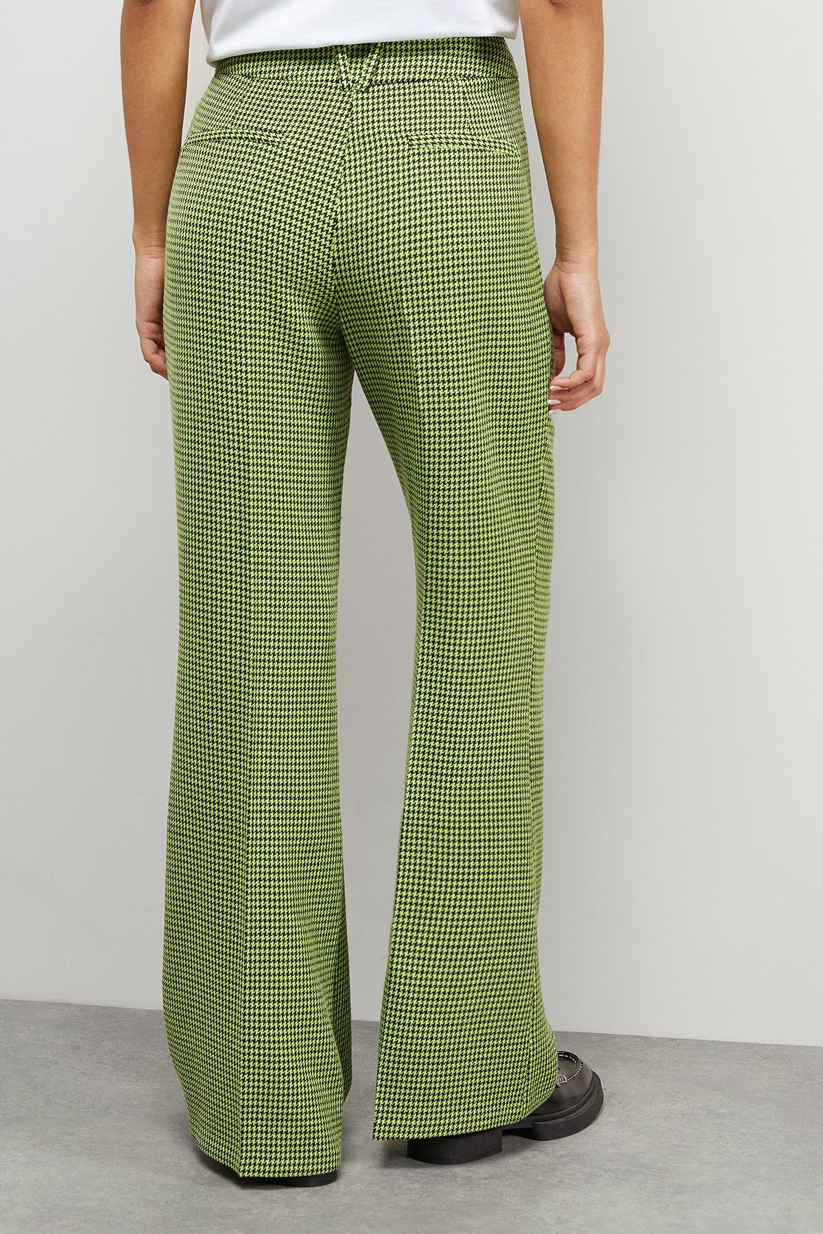 Warehouse Lime Dogtooth High Waist Deep Waistband Trouser Co-Ord Lime image 3