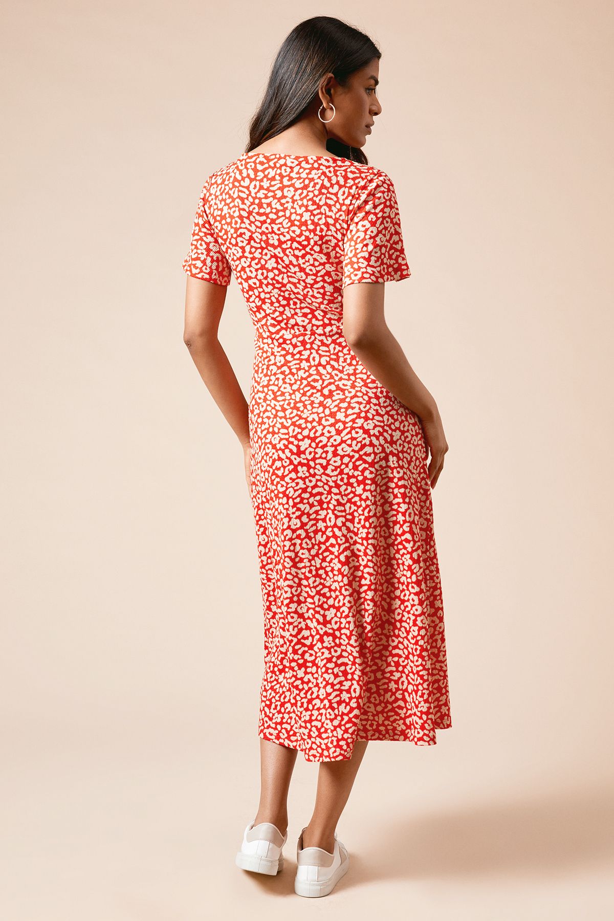 Dorothy Perkins Petite Animal Wrap Front Jersey Midi Dress Animal image 3