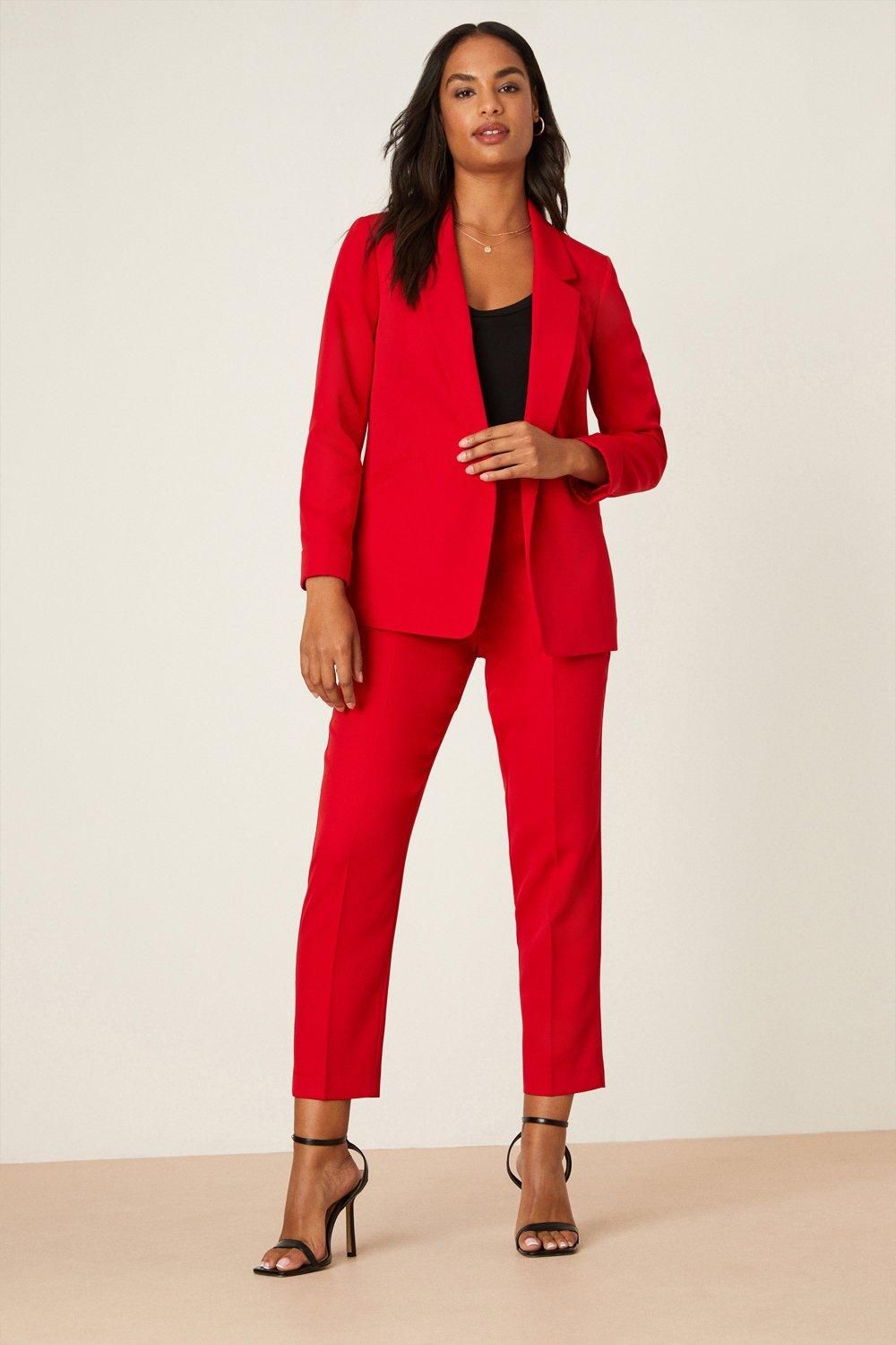 Dorothy Perkins Turnback Cuff Blazer Red image 2