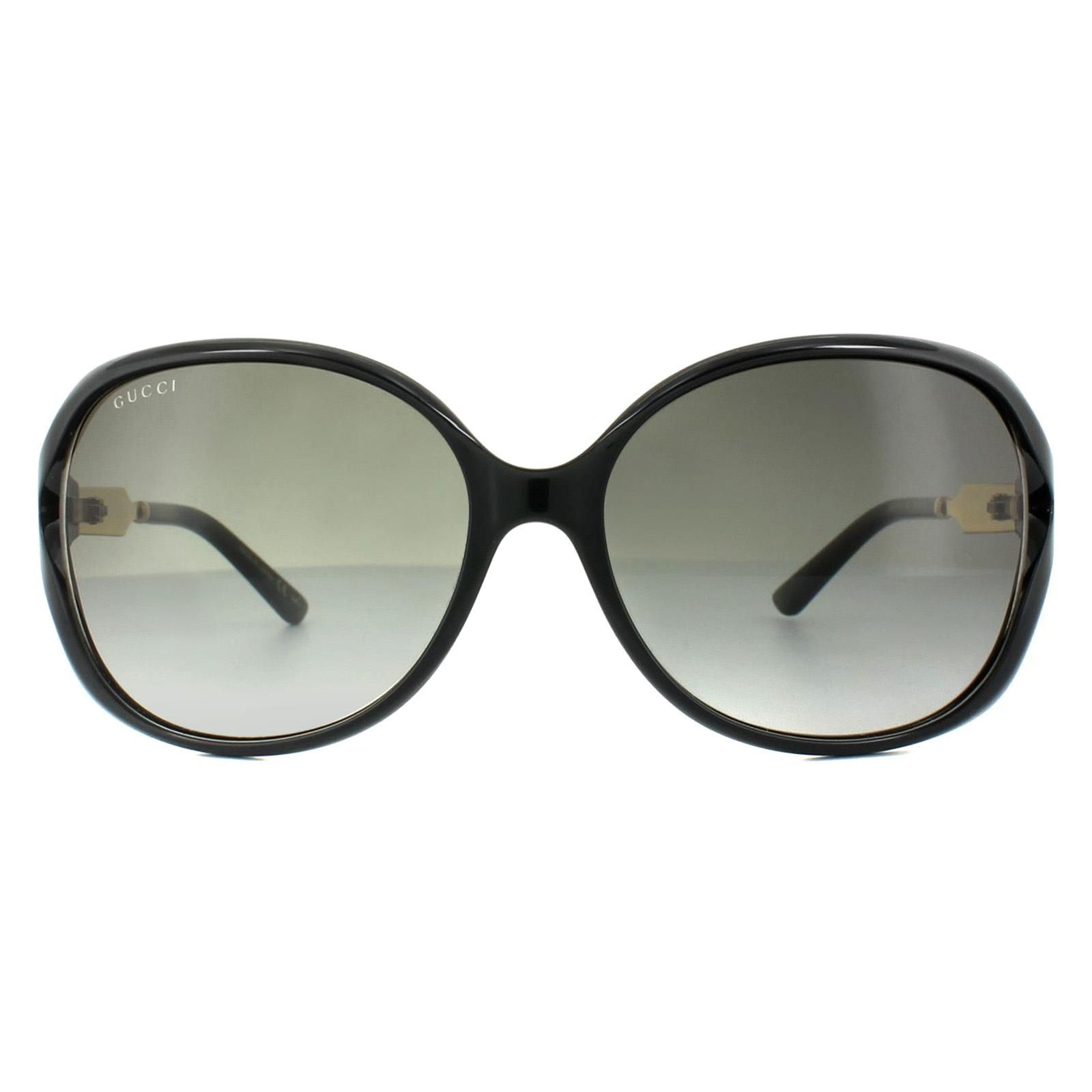 Gucci Fashion Black Gold Grey Gradient Sunglasses image 1