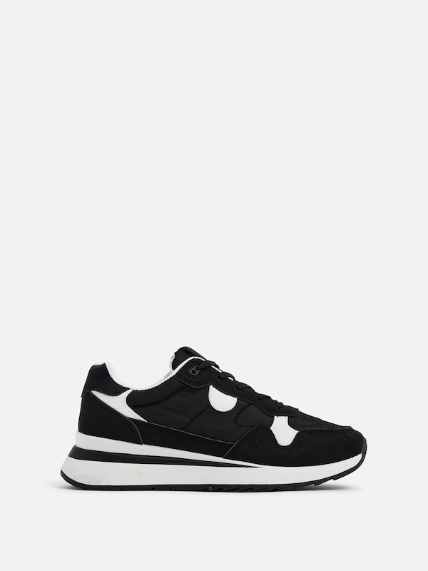 Linzi Clapham Black Two-Tone Wedged Trainer