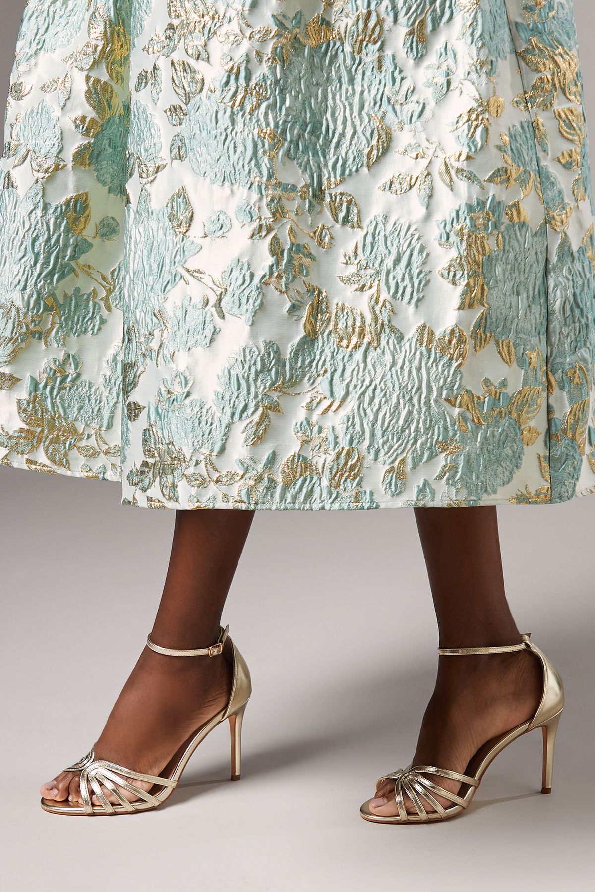 Coast Tilda Lattice Front High Heeled Sandals Gold image 3