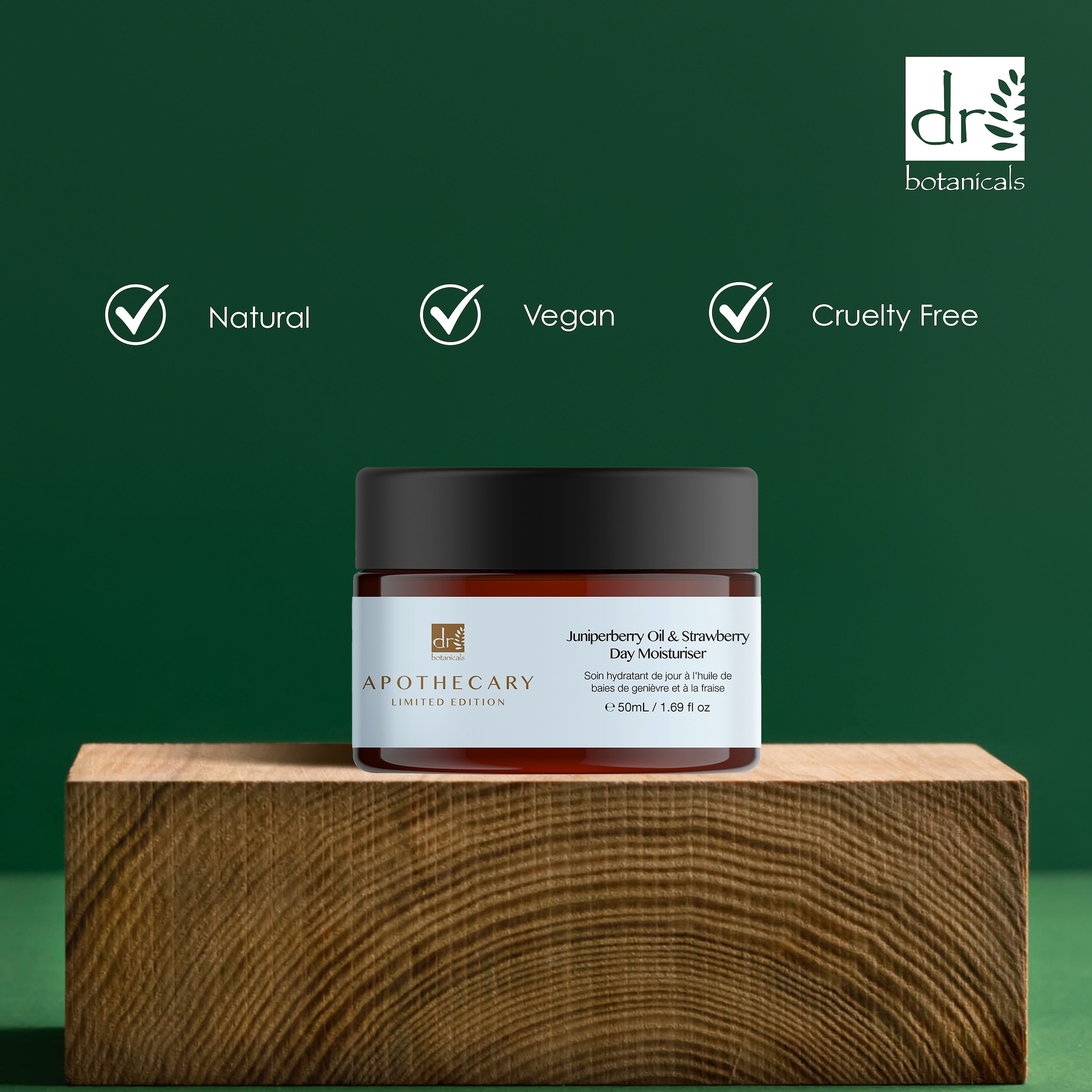 Dr. Botanicals Juniperberry Oil & Strawberry Day Moisturiser 50ml x 2 Duo Set image 4