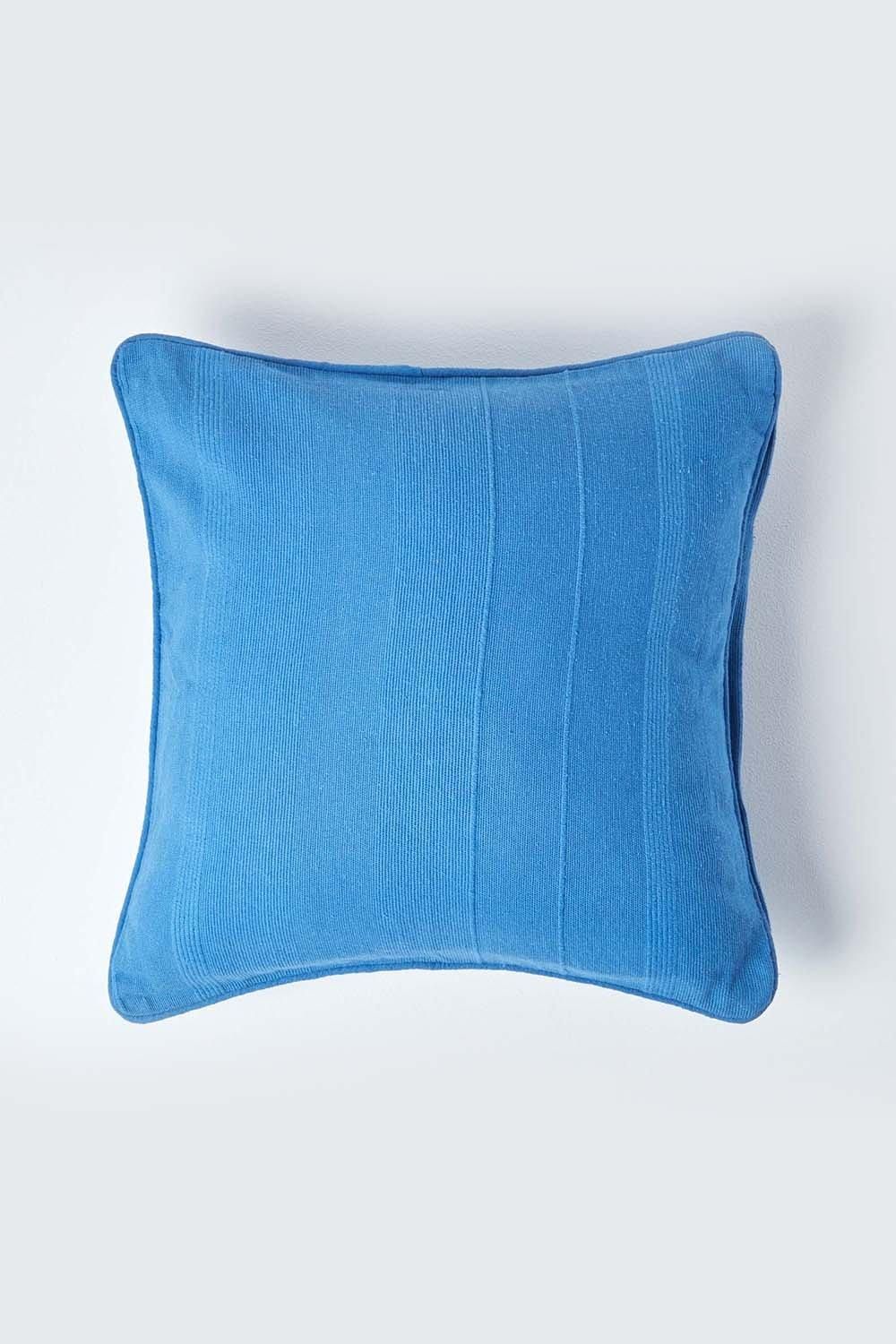 Homescapes Cotton Rajput Ribbed Cushion Cover image 1