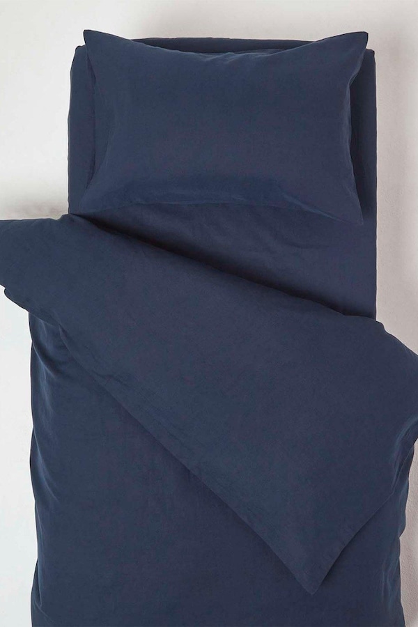 Homescapes Linen Cot Bed Duvet Cover Set 120 x 150 cm