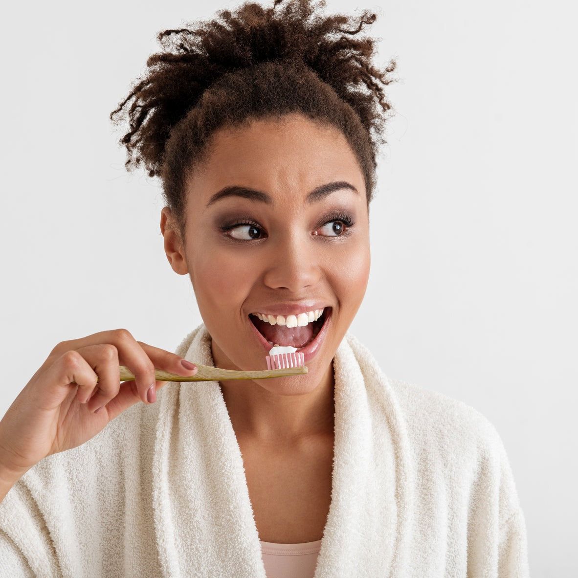 Dr. Botanicals Bamboo Toothbrush Pink Twin Value Savings Pack image 3