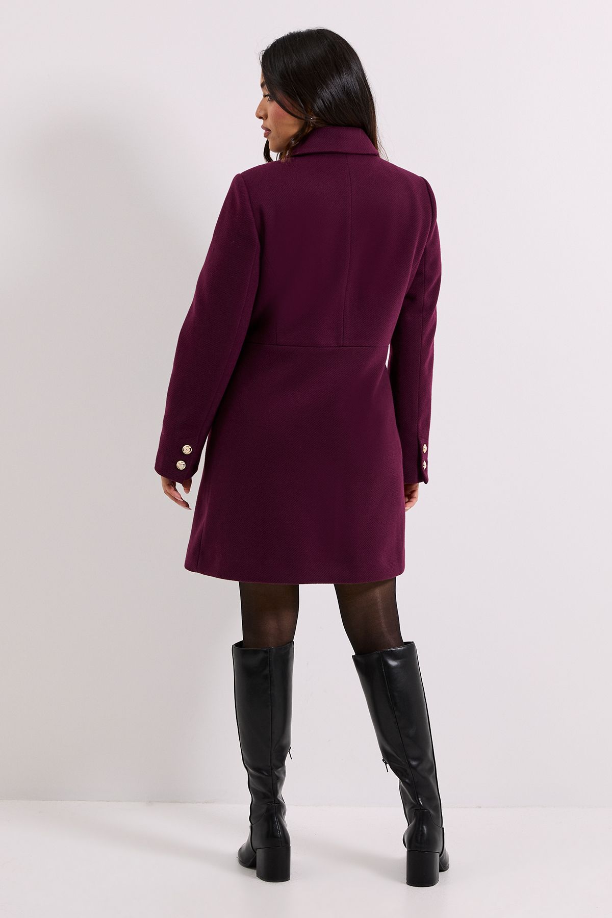 Dorothy Perkins Petite Dolly Coat Burgundy image 3