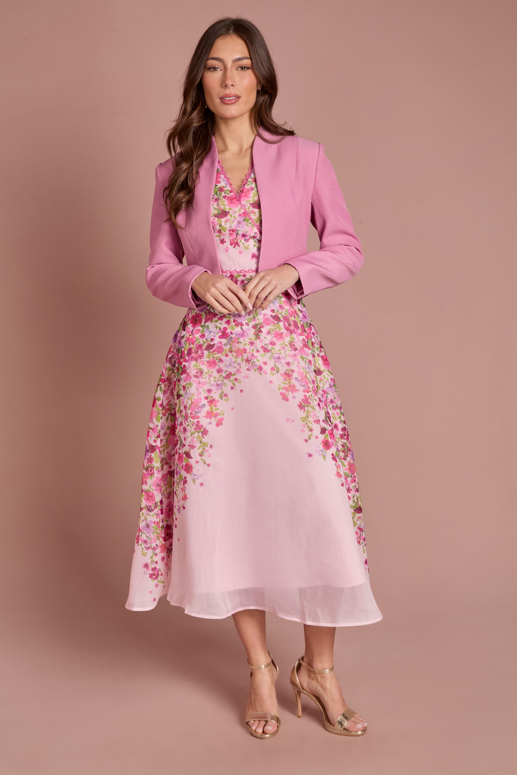 Coast Bow Back Long Sleeve Jacket Rose