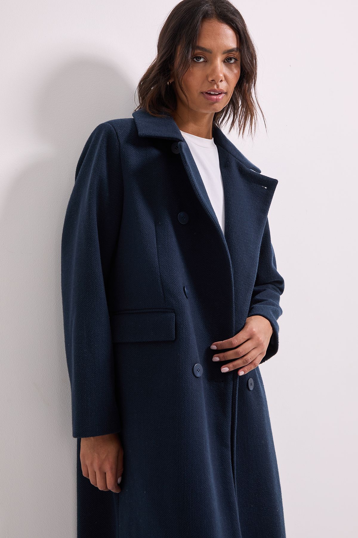 Dorothy Perkins Longline Coat Navy image 2