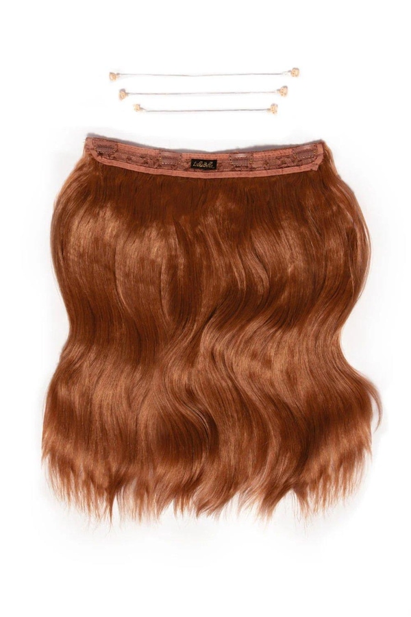 Lullabellz 18" 1 Piece Halo Brushed Out Hidden Wave Extensions Mixed Auburn