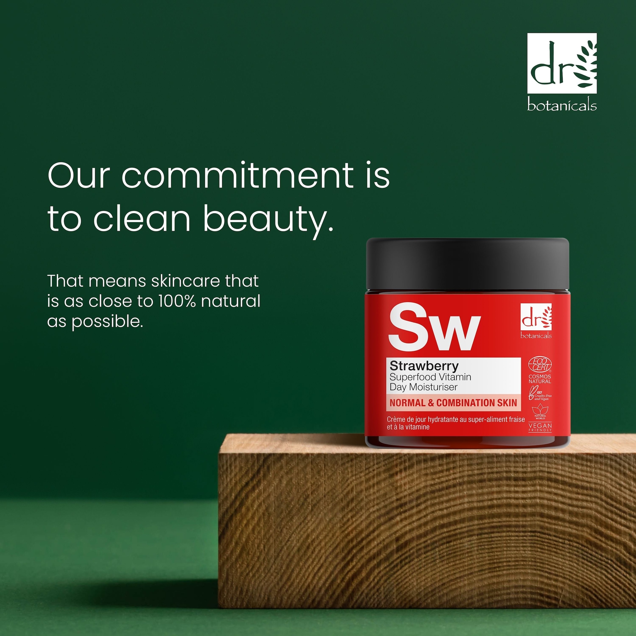 Dr. Botanicals Strawberry Superfood Vitamin C Day Moisturiser 60ml x 2 Duo Set image 3